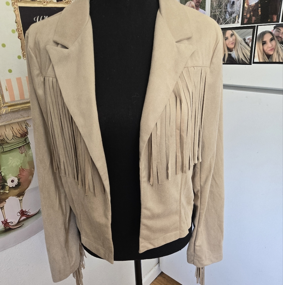 Fringed Tan Women's Jacket